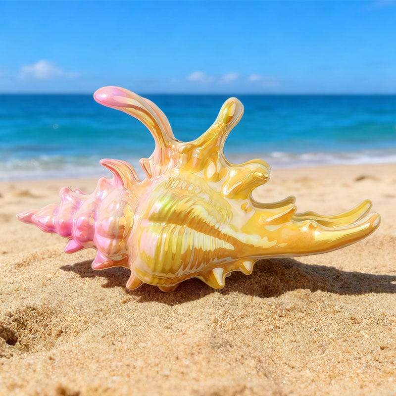 Jumbo Mustard And Pink Conch Hair Claw