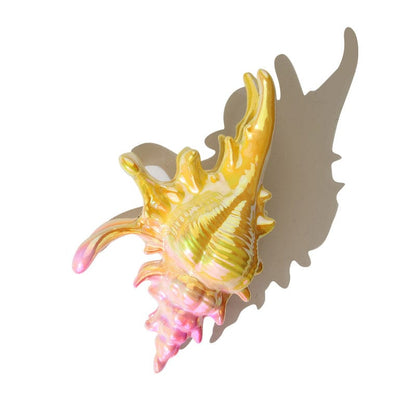 Jumbo Mustard And Pink Conch Hair Claw