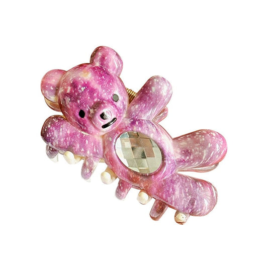 Large Ombre Purple Waving Bear Hair Claw