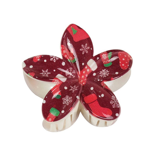 Medium Christmas Style Frangipani Hair Claw