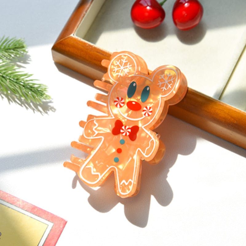 Medium Gingerbread Man Hair Claw