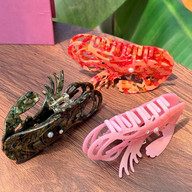 Medium Red Diamond Lobster Hair Claw Clips