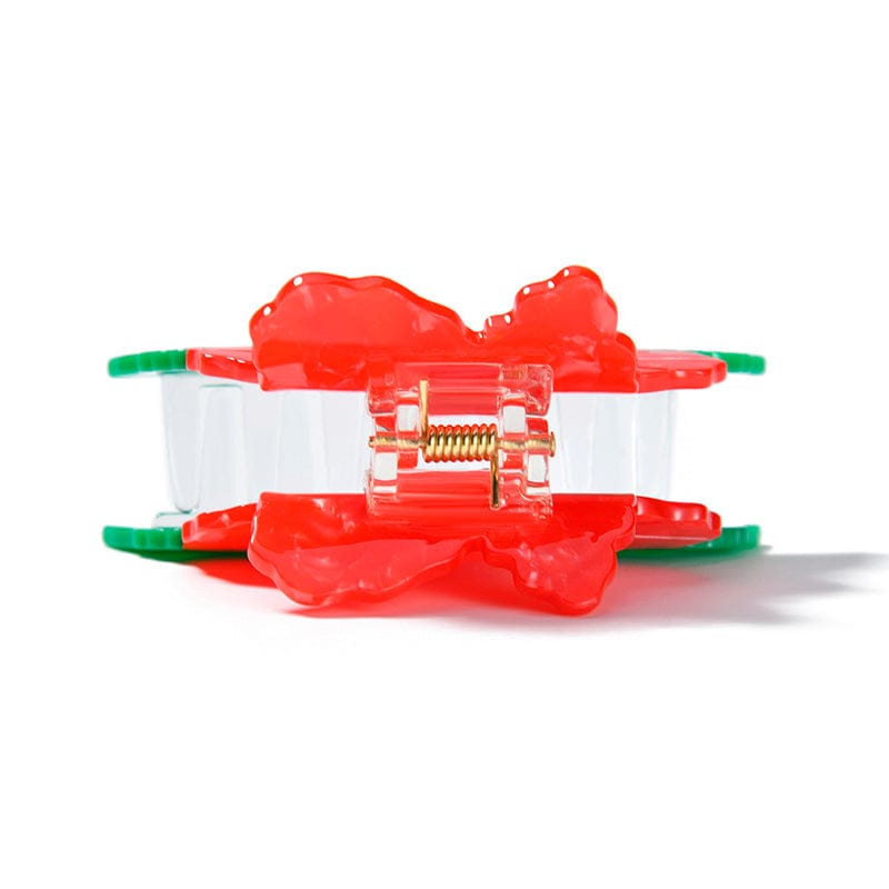 Medium Red Flowers Hair Claw Clips