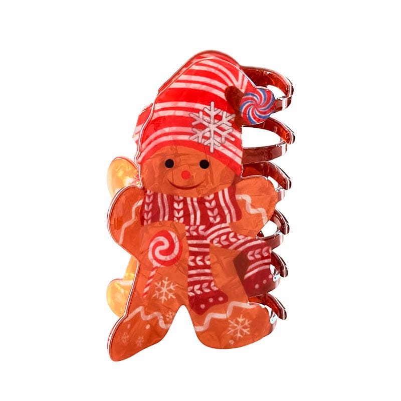 Medium Red Hat Gingerbread Man Hair Claw