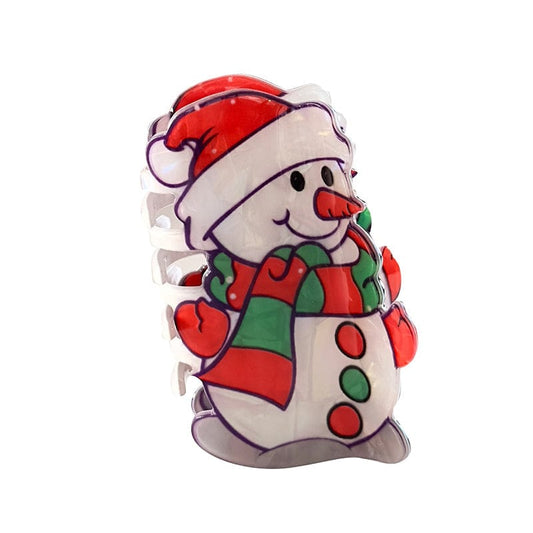Medium Santa Hat Snowman Hair Claw
