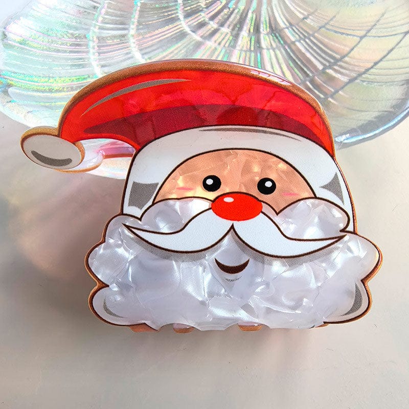 Small Smiley Santa Claus Hair Claw