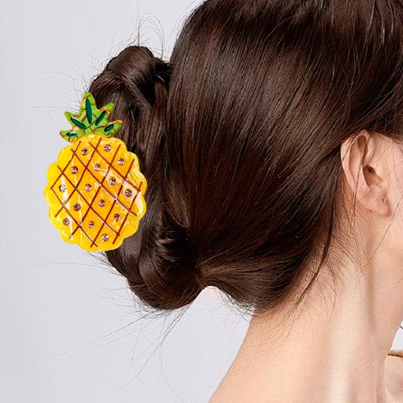 Medium Yellow Pineapple Hair Claw Clips | Lemonschunks