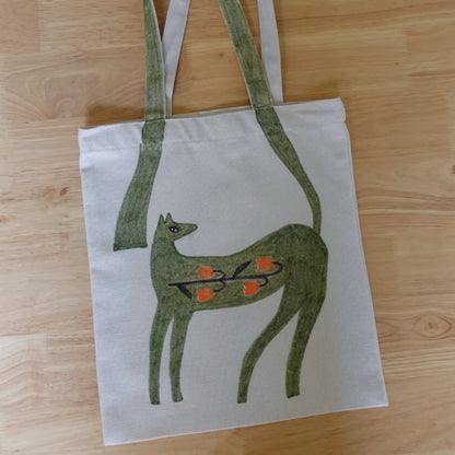 Hand-Painted Little Tails Animal Canvas Tote Bag Collection