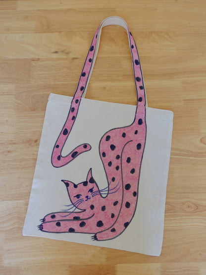 Hand-Painted Little Tails Animal Canvas Tote Bag Collection