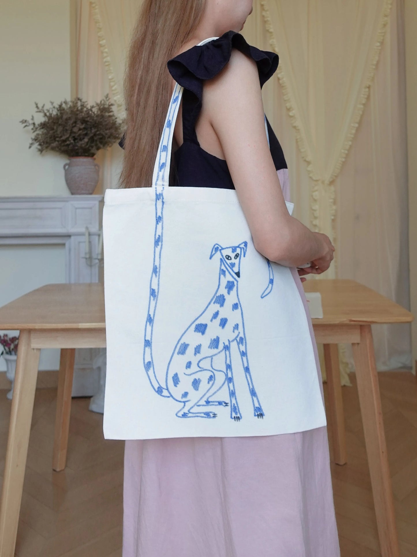 Hand-Painted Little Tails Animal Canvas Tote Bag Collection