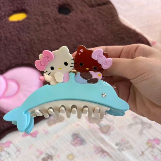 Handmade 3D Dolphin KT Hair Claw & Clip