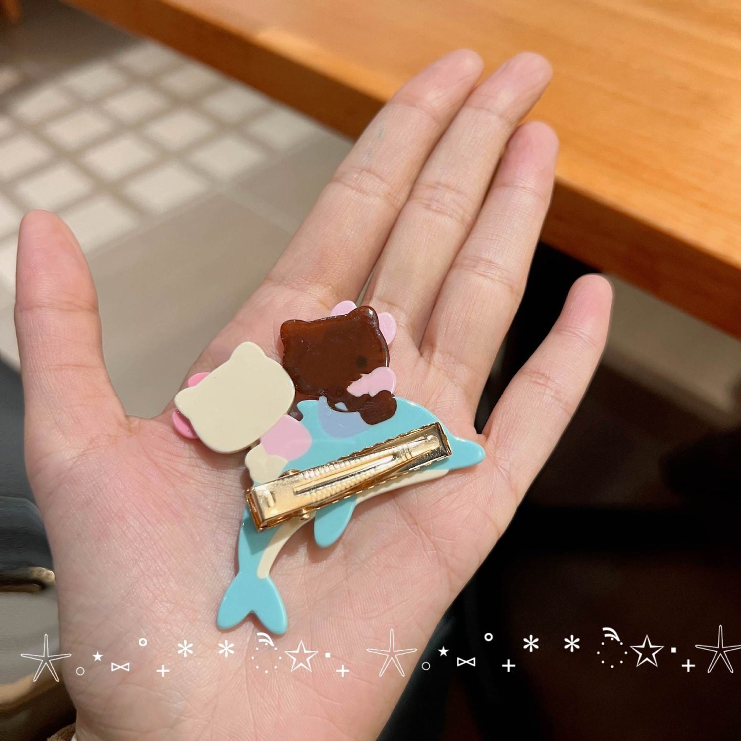 Handmade 3D Dolphin KT Hair Claw & Clip