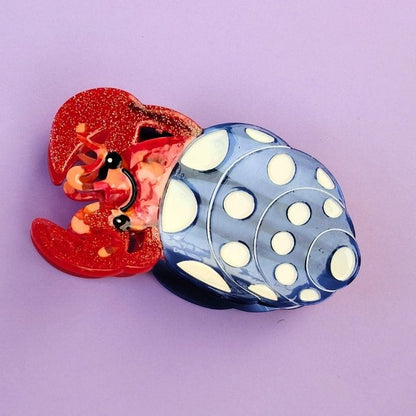 Quirky Medium Blue Hermit Crab Hair Claw