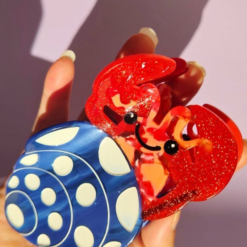 Quirky Medium Blue Hermit Crab Hair Claw