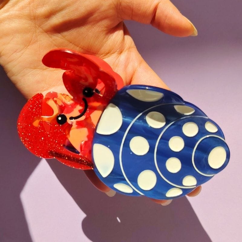 Quirky Medium Blue Hermit Crab Hair Claw