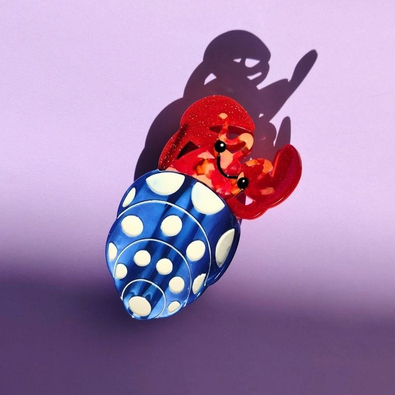 Quirky Medium Blue Hermit Crab Hair Claw