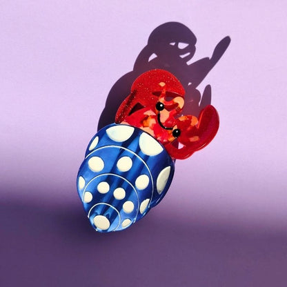 Quirky Medium Blue Hermit Crab Hair Claw