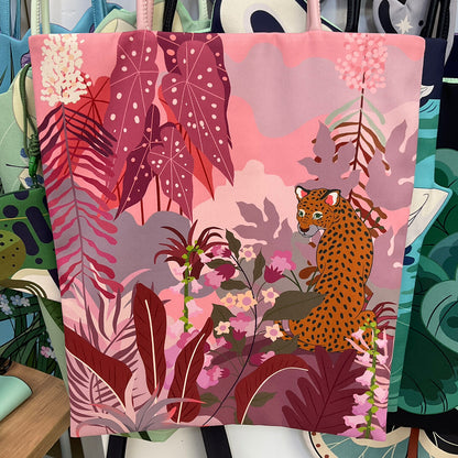 Illustrated Botanical Iris Tulip Caladium Leaf Begonia Lotus Swan Calla Lily Daffodil Tote Bag