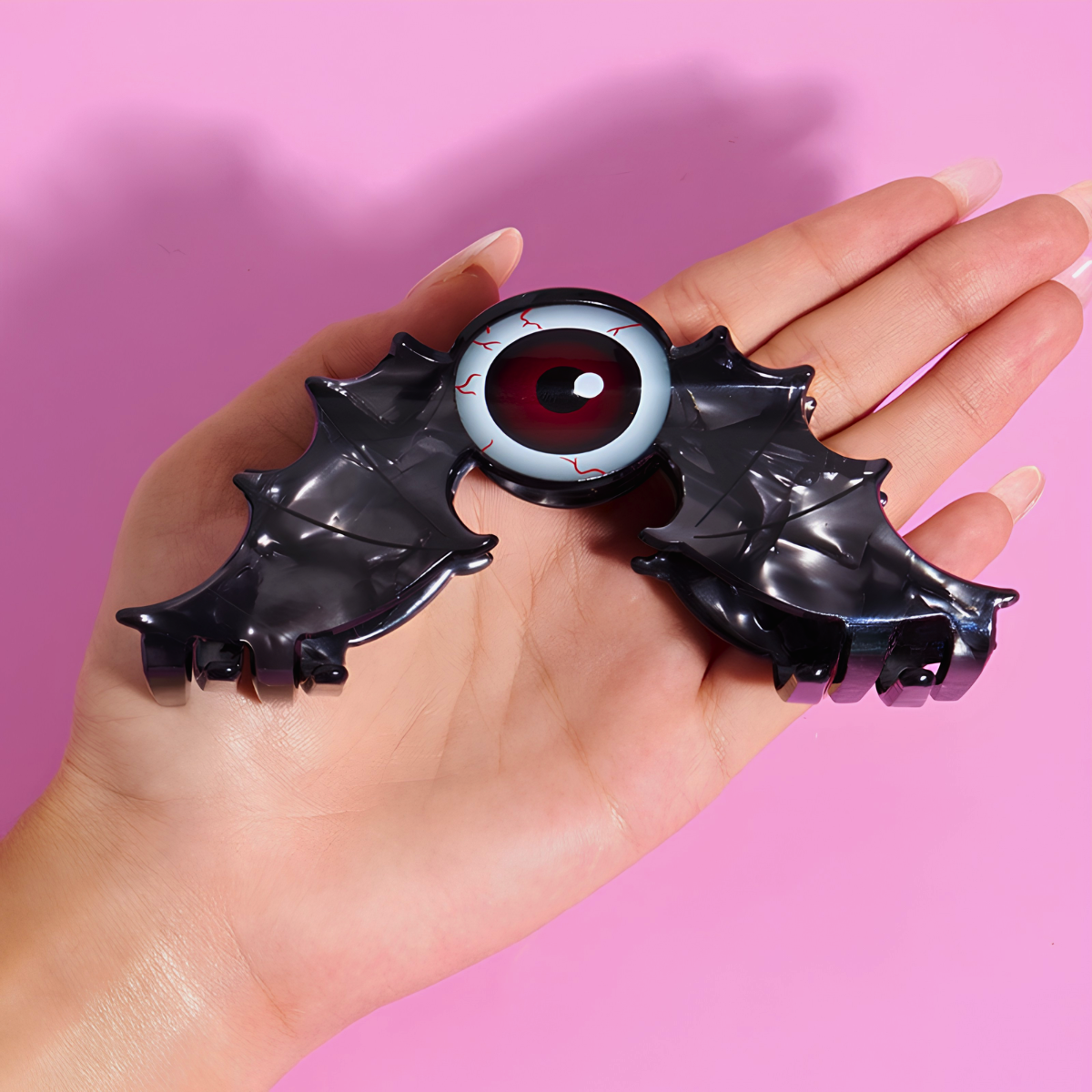 Jumbo Black Evil Eye Bat Hair Claw