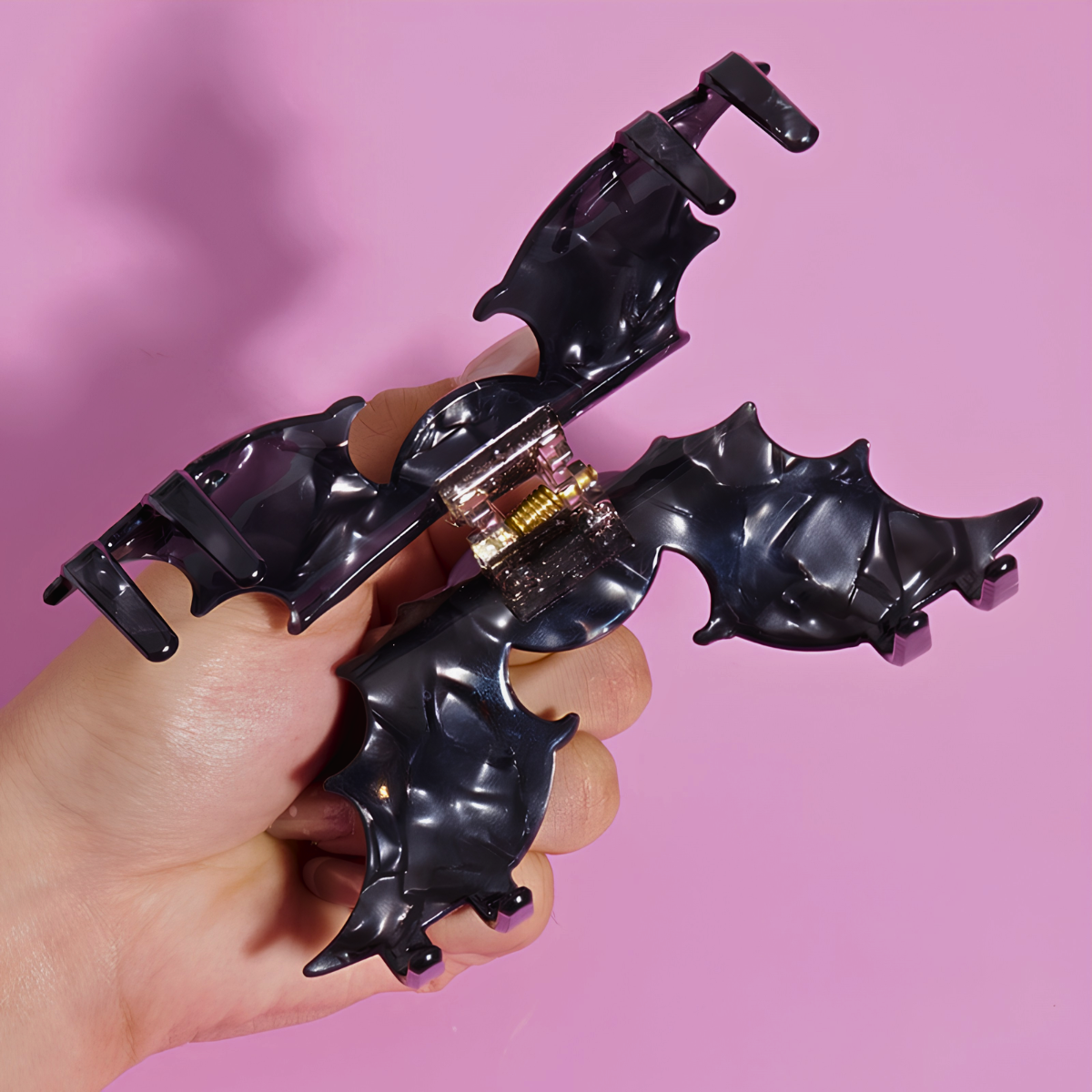 Jumbo Black Evil Eye Bat Hair Claw