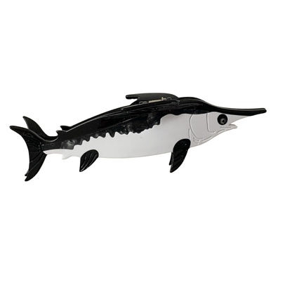 Jumbo Black & White Swordfish Hair Claw