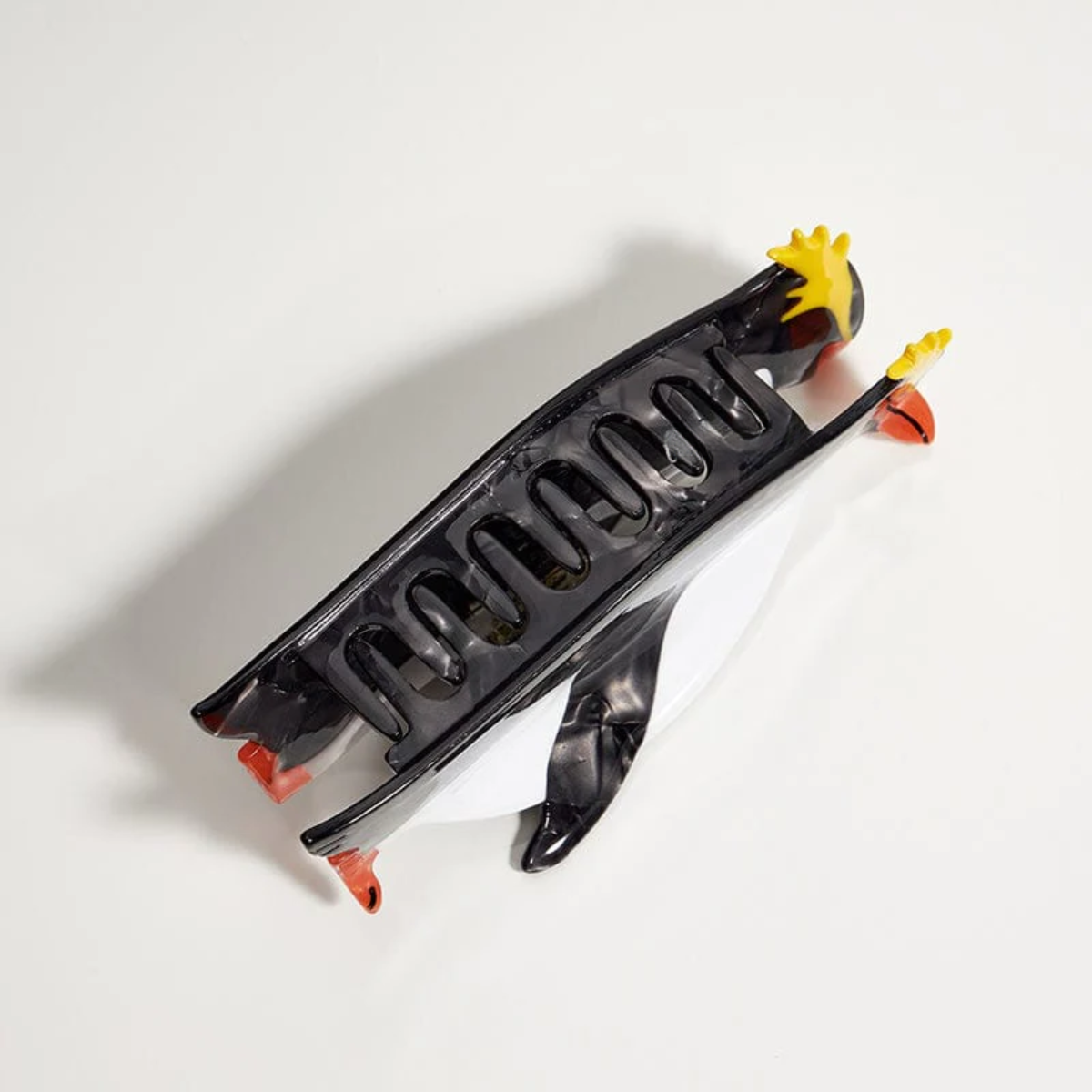 Jumbo Black & Yellow Erect-crested Penguin Hair Claw
