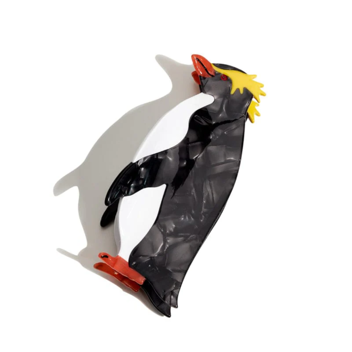 Jumbo Black & Yellow Erect-crested Penguin Hair Claw