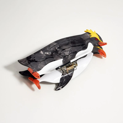 Jumbo Black & Yellow Erect-crested Penguin Hair Claw