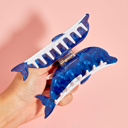 Jumbo Blue Dolphin Hair Claw