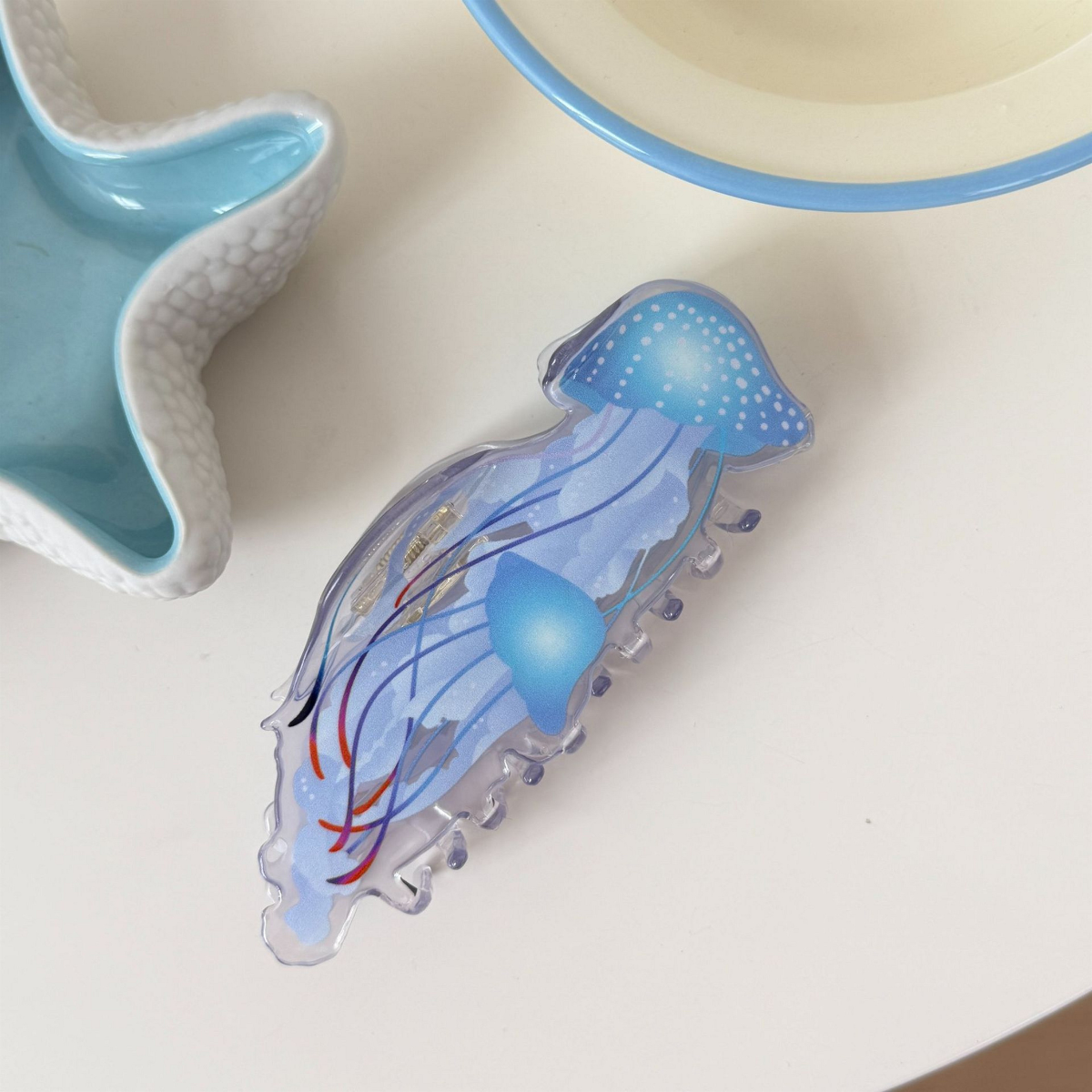 Jumbo Blue-Golden Pacific Sea Nettle Hair Claw
