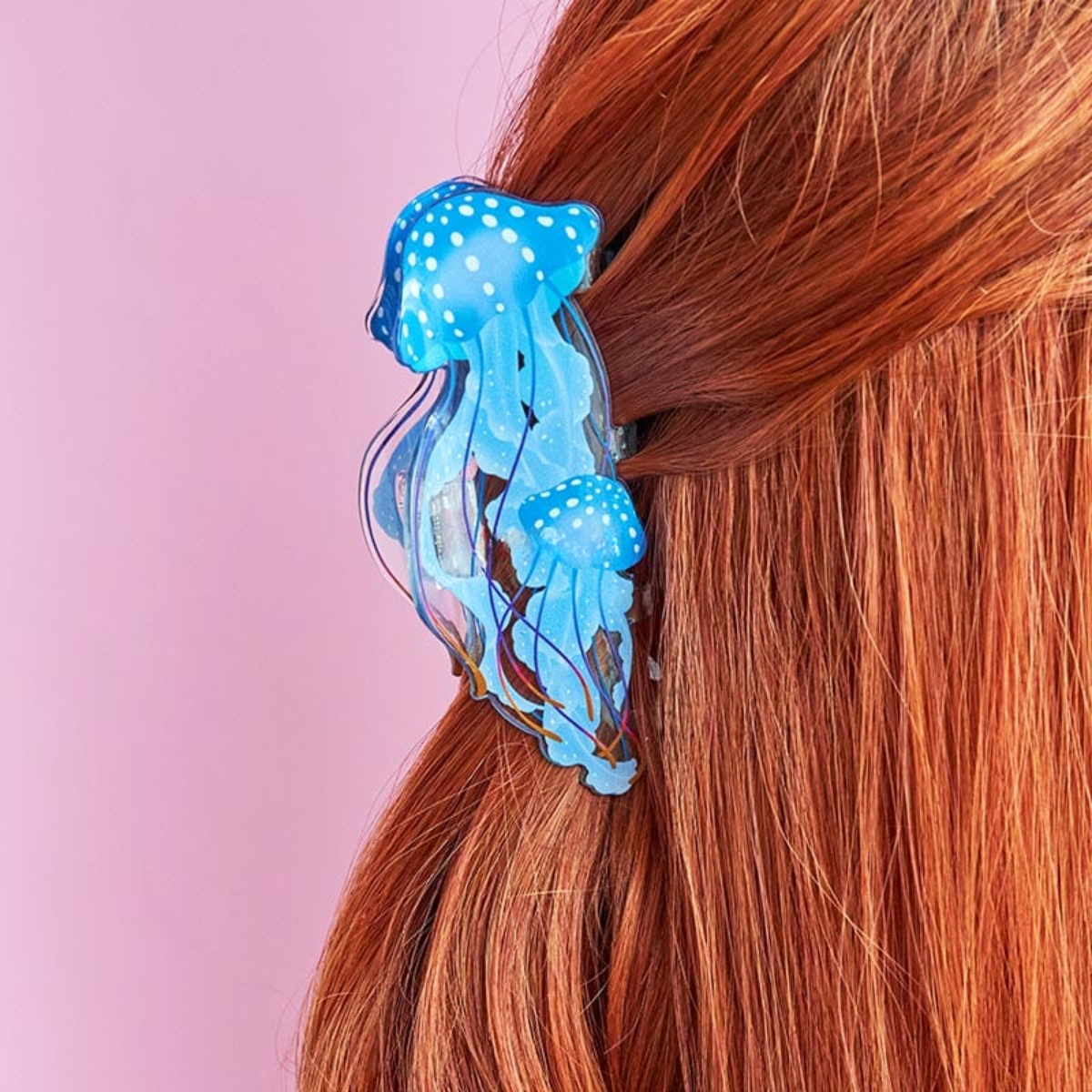 Jumbo Blue-Golden Pacific Sea Nettle Jellyfish Hair Claw