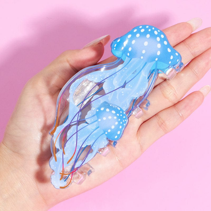 Jumbo Blue-Golden Pacific Sea Nettle Jellyfish Hair Claw