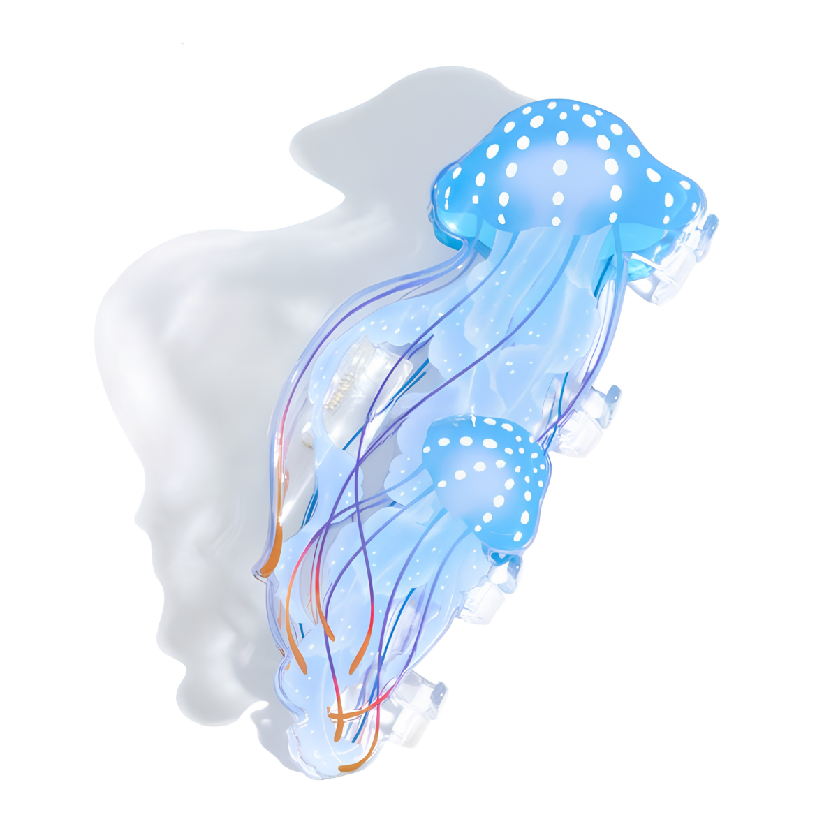 Jumbo Blue-Golden Pacific Sea Nettle Jellyfish Hair Claw