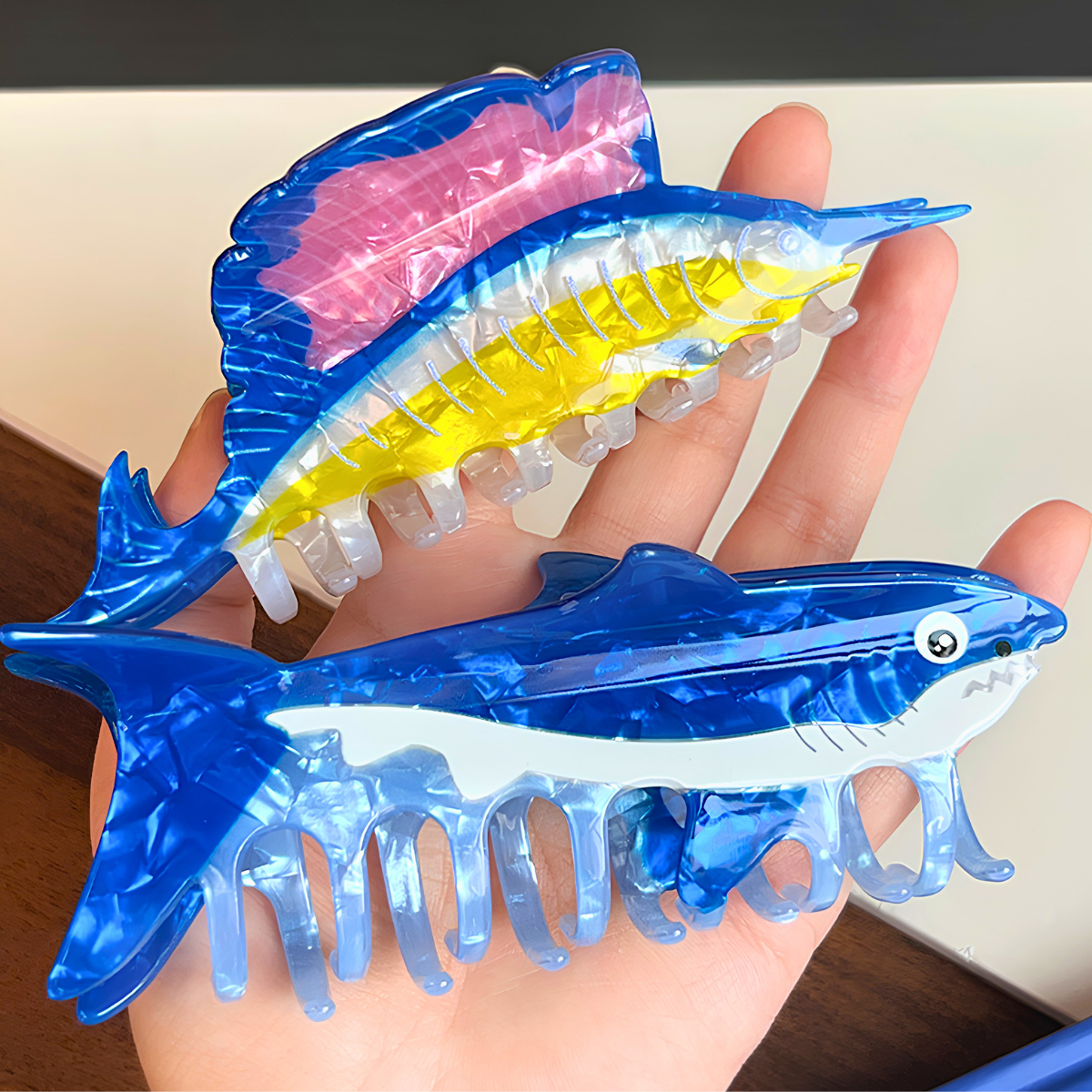 Jumbo Blue Sailfish Hair Claw