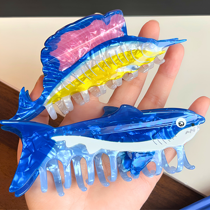 Jumbo Blue Sailfish Hair Claw