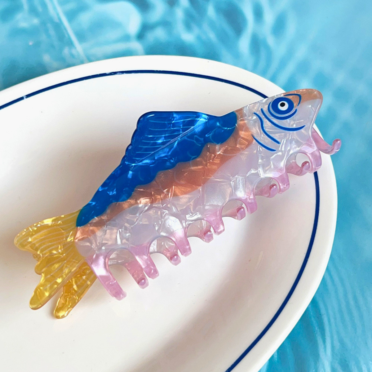Jumbo Blue Sardine Hair Claw