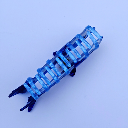 Jumbo Blue Shark Hair Claw