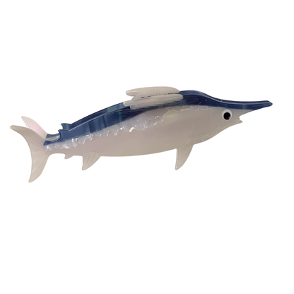 Jumbo Blue & White Swordfish Hair Claw