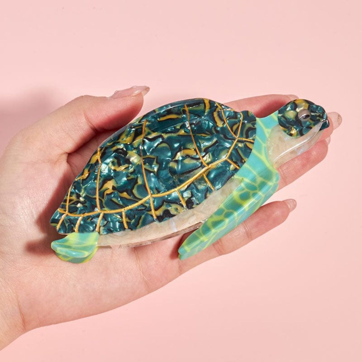 Jumbo Green Sea Turtle Hair Claw