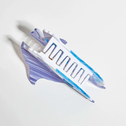 Jumbo Lavender Dolphin Wave Hair Claw