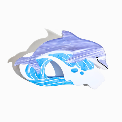Jumbo Lavender Dolphin Wave Hair Claw