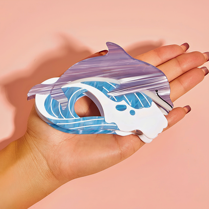 Jumbo Lavender Dolphin Wave Hair Claw