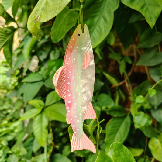 Jumbo Pink Water-Pattern Trout Hair Claw