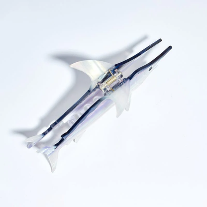 Jumbo Purple Blue White Swordfish Hair Claw