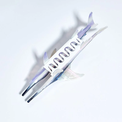 Jumbo Purple Blue White Swordfish Hair Claw