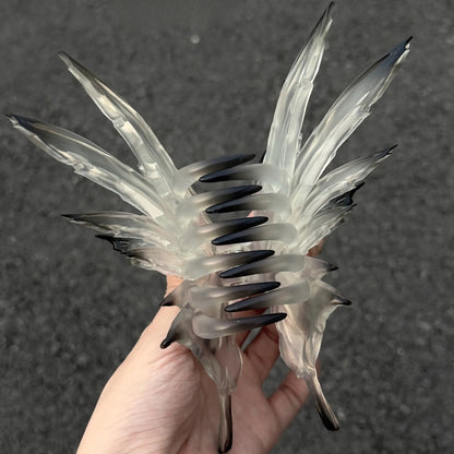 Jumbo Smoky Gray 3D Printed Gothic Butterfly Wing Hair Claw