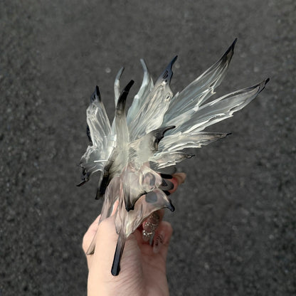 Jumbo Smoky Gray 3D Printed Gothic Butterfly Wing Hair Claw