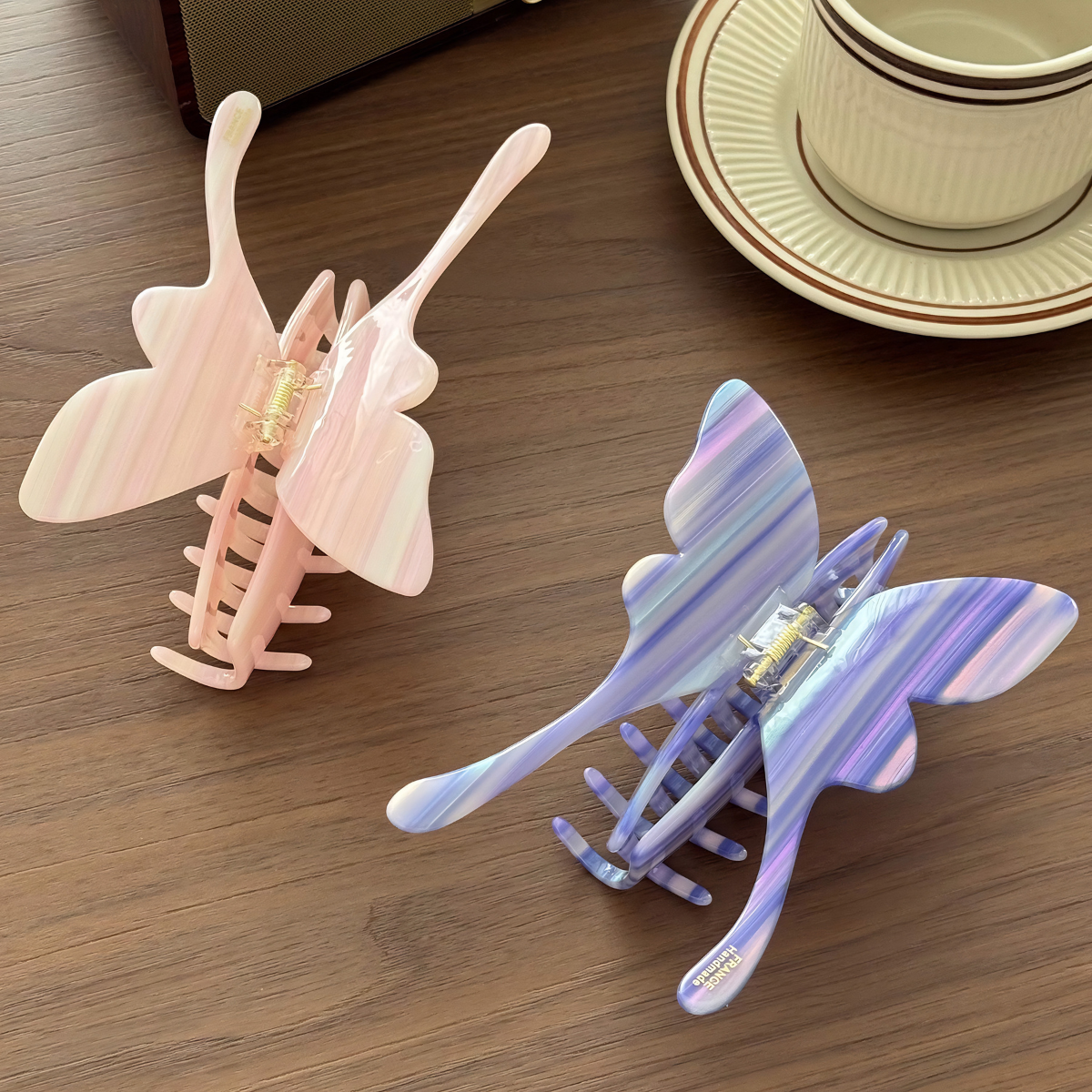 Jumbo Striped Butterfly Hair Claw