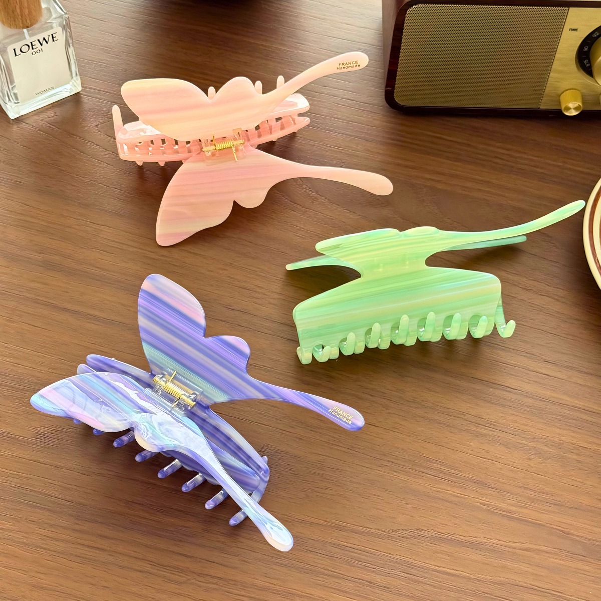 Jumbo Striped Butterfly Hair Claw