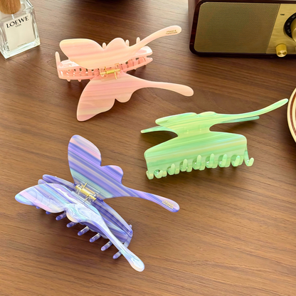 Jumbo Striped Butterfly Hair Claw